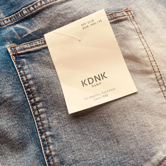 KDNK Comfort Stretch Distressed Moto Denim Jeans - Picture 15 of 16